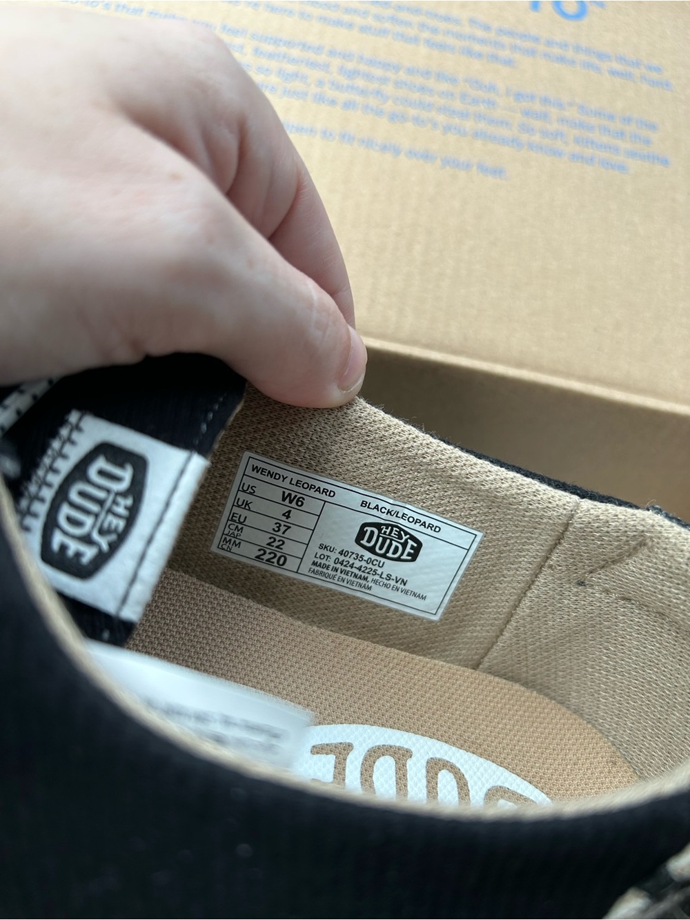 Hey Dude Women Wendy Slip-On Shoes in Black and Cream - Picture 4 of 4